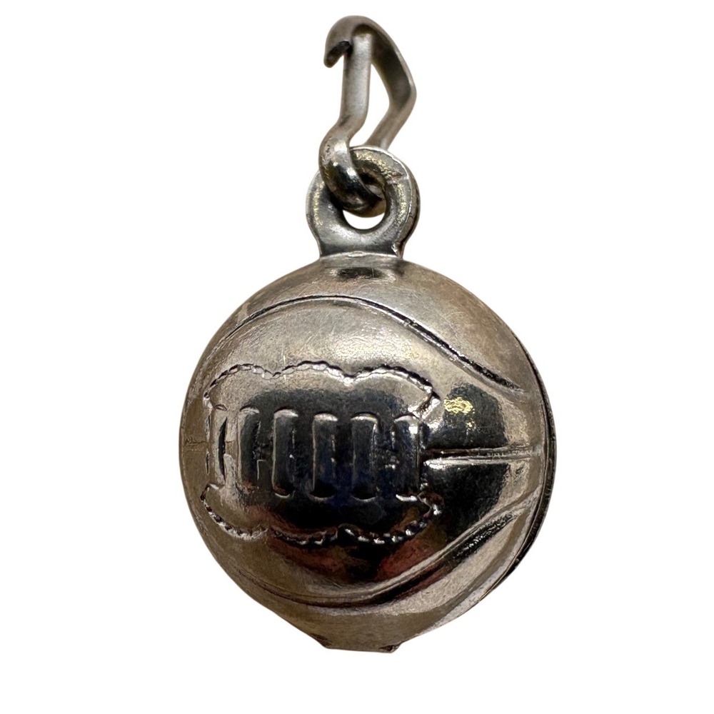 Vintage Sterling‎ Stamped Magnetic Basketball Charm Silver Tone Sports Pendant